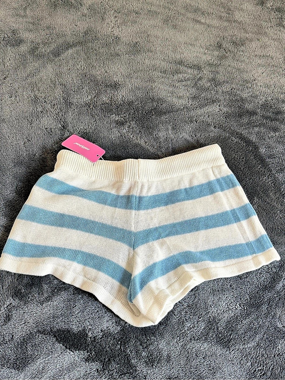 Faithful the Brand Striped High Waist Shorts in Blue & White Size Small NWT
